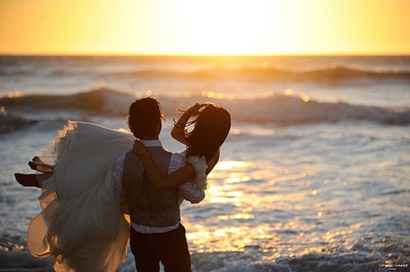 beautiful, sea and wedding drees