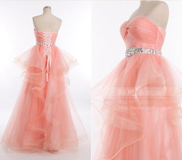 strapless prom dress, orange wedding dress and military ball gown