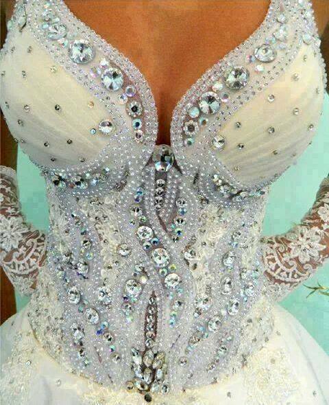 korset, swarowski, crystals and wedding dress