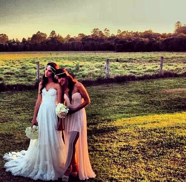 friend, dressed, friends and wedding dress