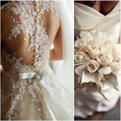 bride, vestido de novia, boda and ramos