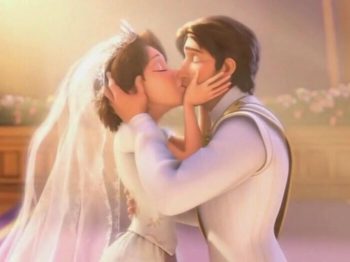 princess, cute, ユージーン and kiss