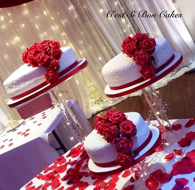 flower, red, chocolate and cake