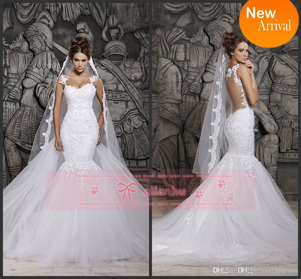 sheer wedding dresses, backless wedding dresses, 2014 and mermaid wedding dresses