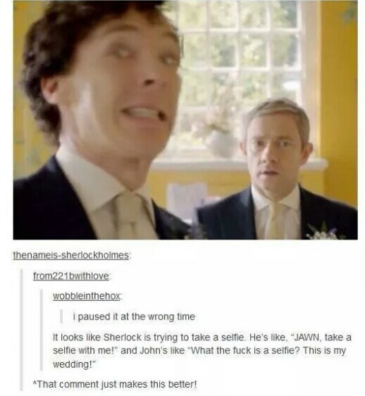 selfie, mary, jawn and sherlock
