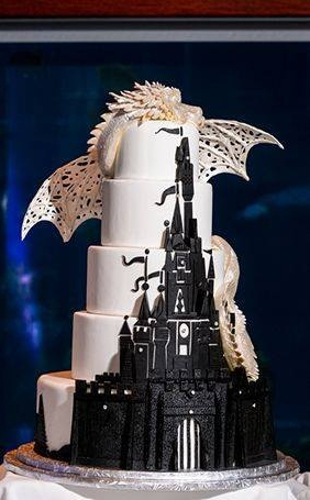 wedding cake, cake and black