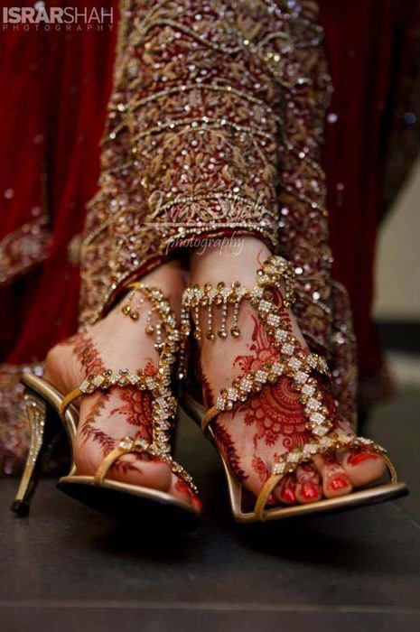 heels, henna, desi and gold
