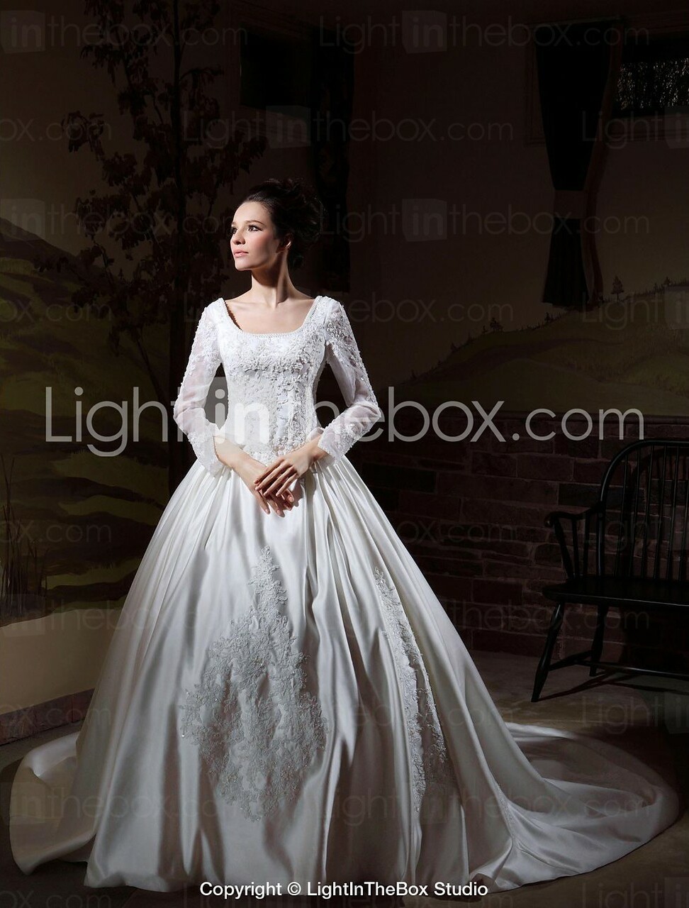 sleeves, cathedarl, luxury and gown