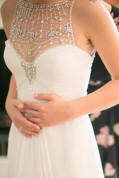 corset, white and wedding gawn