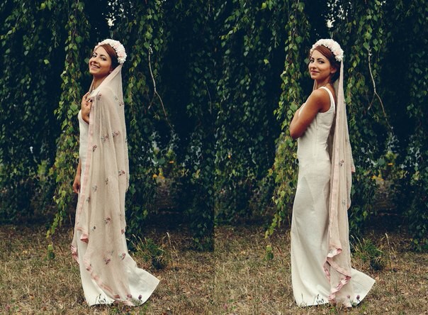 flowers, boho and wedding dress