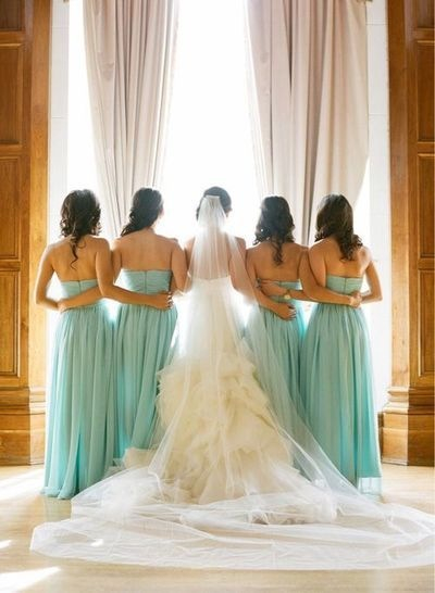 dresses, bride maids and white