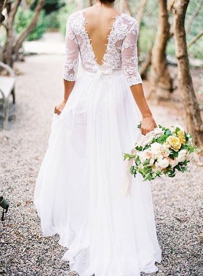 white, bride and back