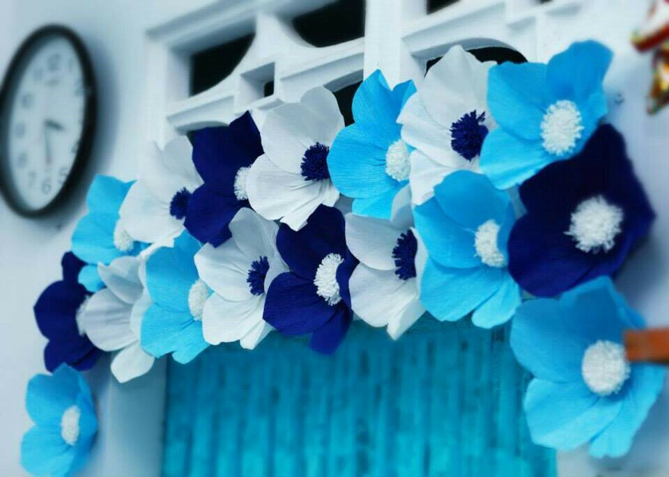 backdrop, flower, diy and blue
