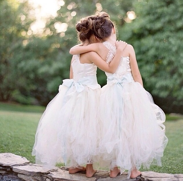 flower girl, girl, wedding dress and flower