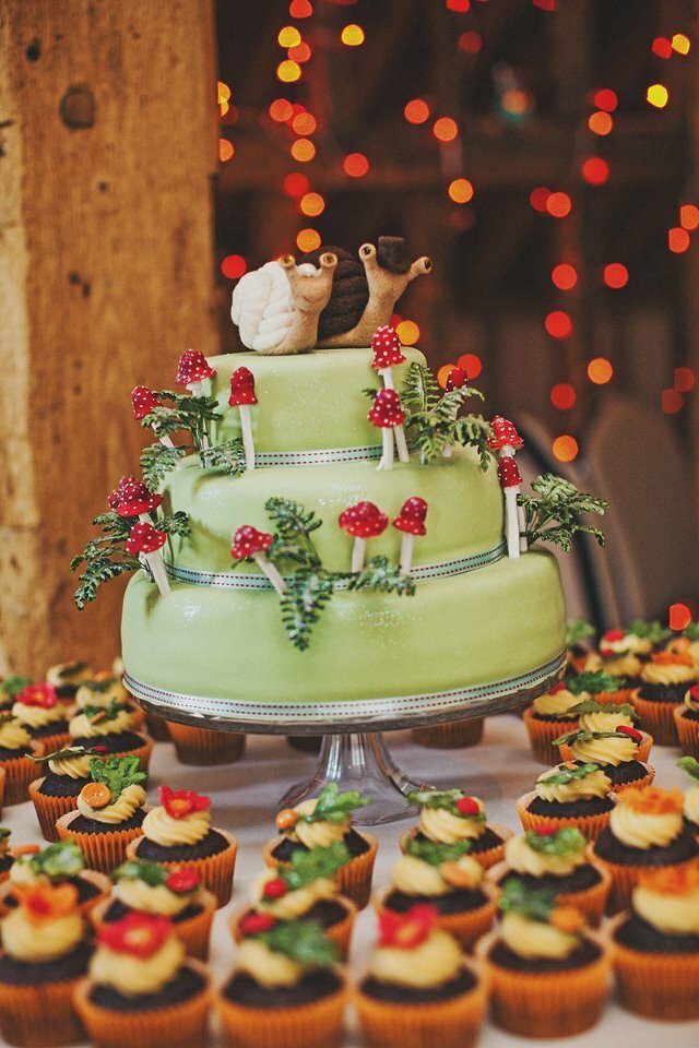 cake, nature, snail and muschroom