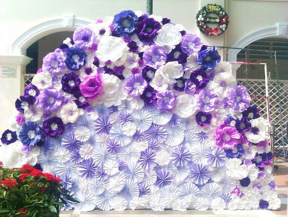 Paper, flower and backdrop