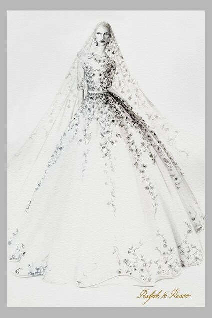 drawing, wedding dress and fashion