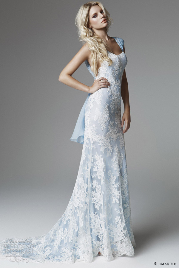 couture wedding gown, lovely, elegant and blue wedding gown