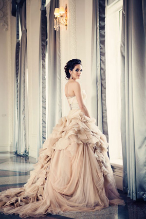 wedding dress, champagne ball gown and ball wedding gown