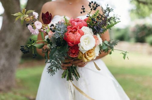 bouquet, peony and HighLife