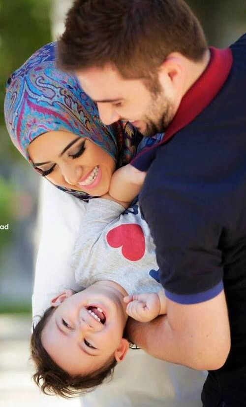 muslim family, muslim couple, hijabi and hijab