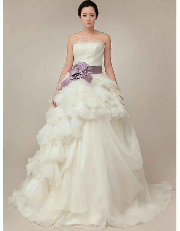 wedding dress, plain, bride and gown