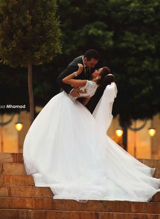 wife, beautiful, husband and wedding dress
