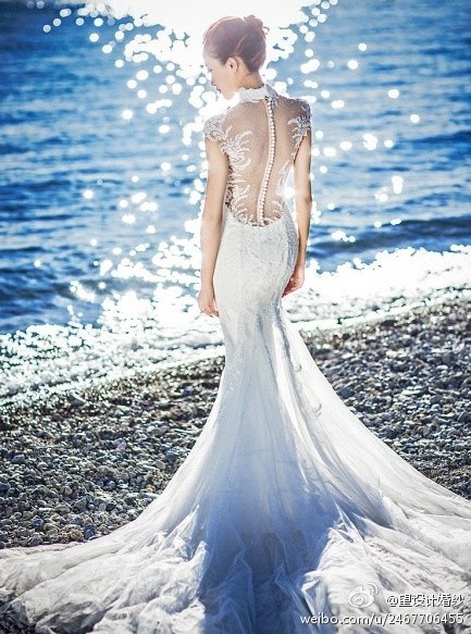 women, fashion and wedding dress