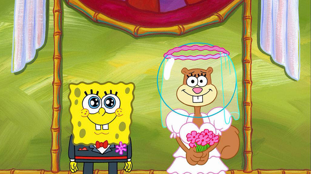 spongebob and Sandy