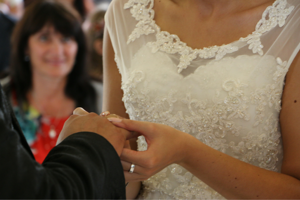 lace, love, rings and wedding couple