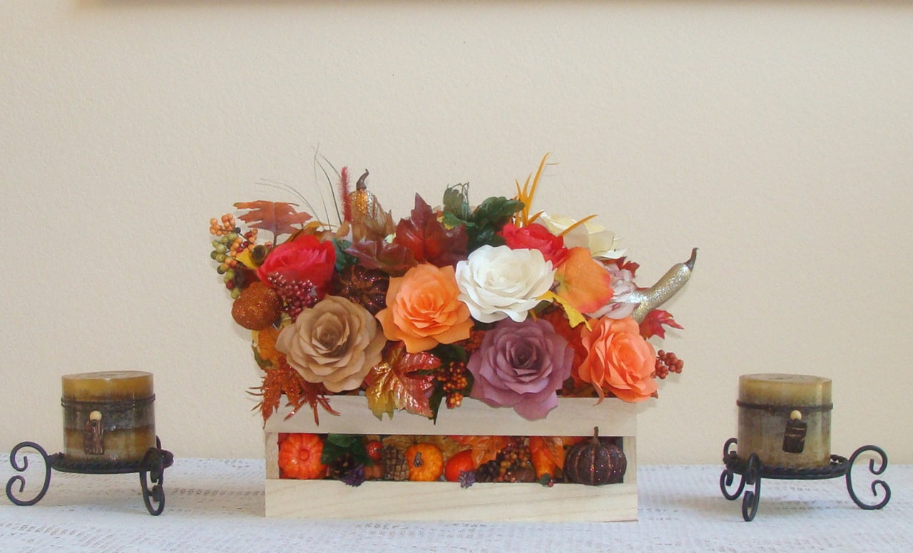 fall decor, fall fake flower decor, fall home decor and fall floral arrangement