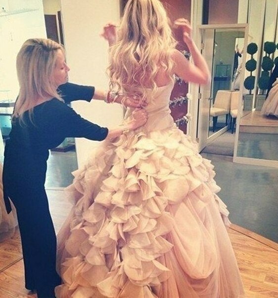 ruffles, big dress and bride