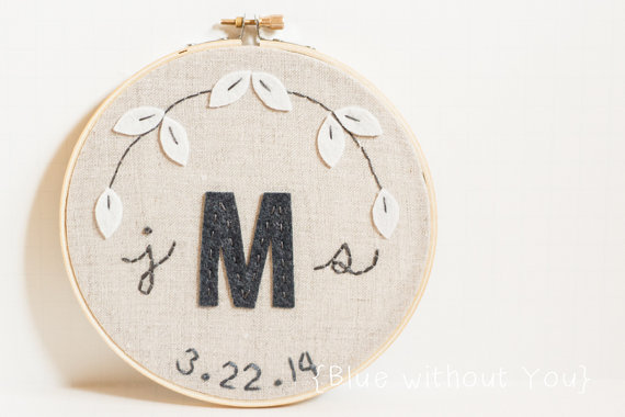 embroidery, initial and gifts