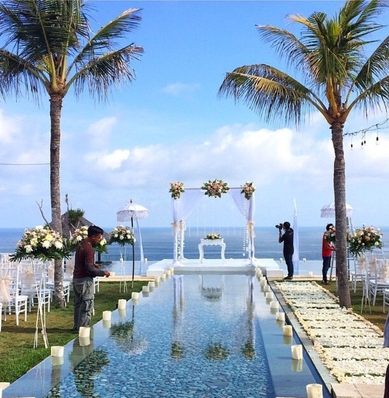 groom, beautiful, candles and pool