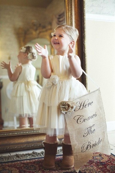 kids, white and little bride