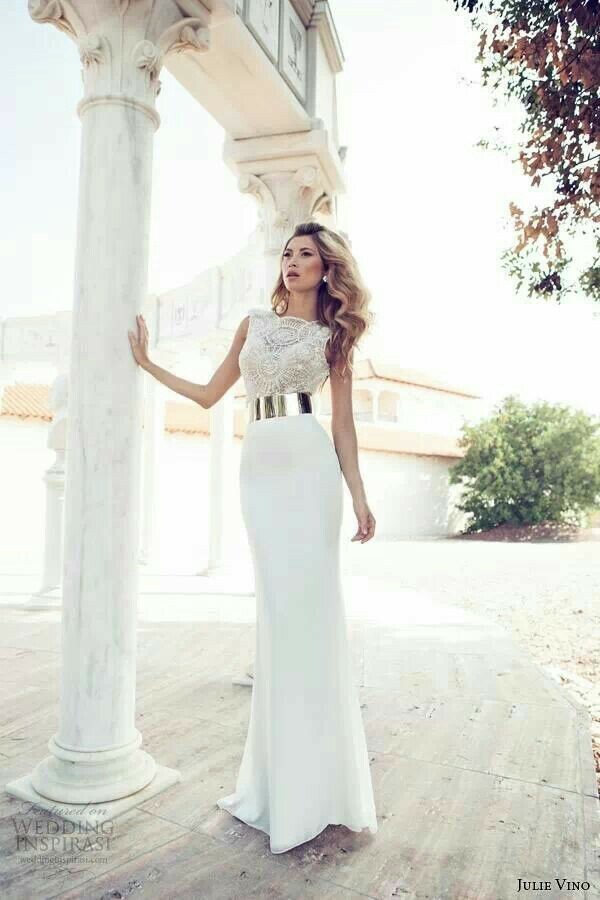 boat neckline, fitted wedding dress and white lace wedding dress
