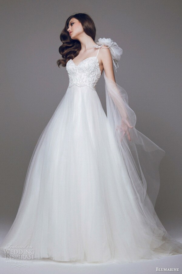beading, Flowy, wedding dress and Blumarine