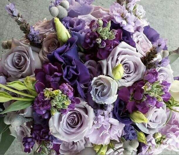 flower bouquet, shades of purple bouquet, wedding bouquet and purple bouquet