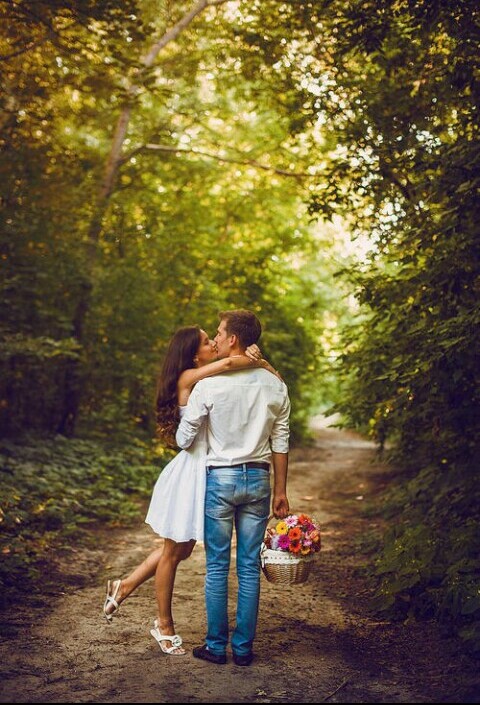 couple, kiss, hug and natural