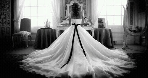 fashion, black and wedingdress