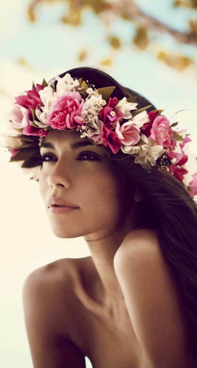 bride, flowers, pink and headdress
