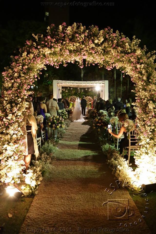 ceremony, flowers, archway and candles