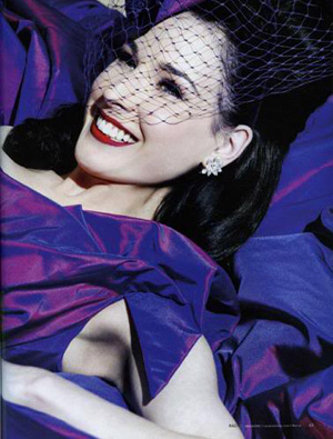 glam, Dita von Teese and vial
