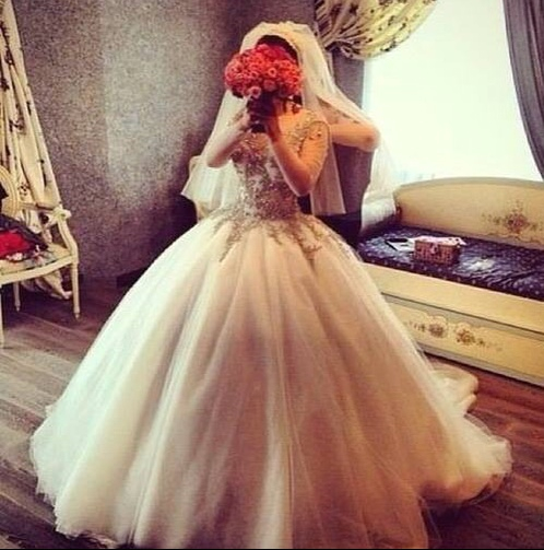 long, roses, dress and poofy