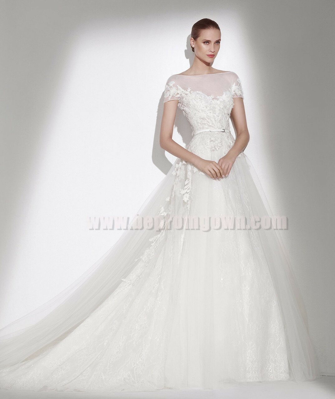 pronovias wedding dress, pronovias mauricio, wedding dresses 2015 and short sleeves