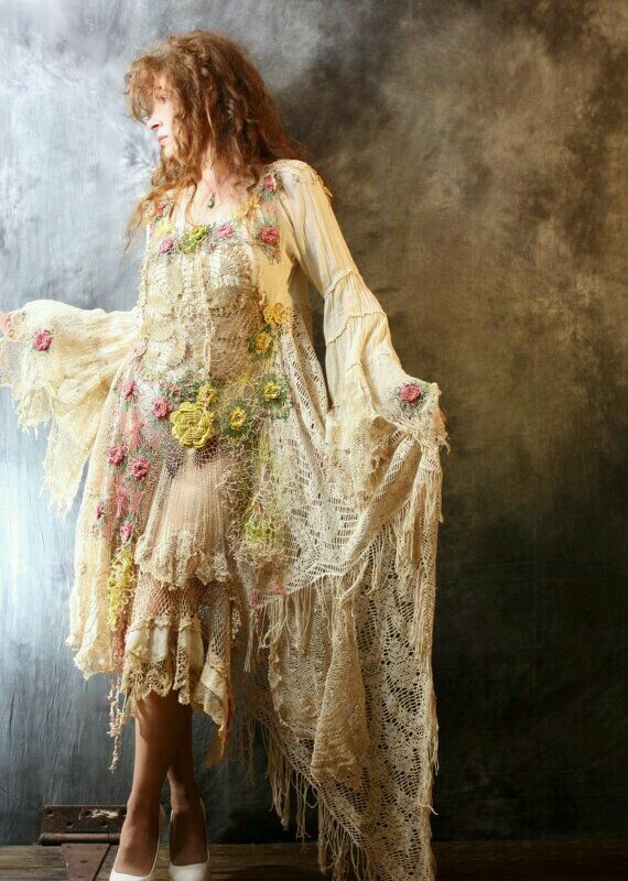vintage, dress, bohemian and princess