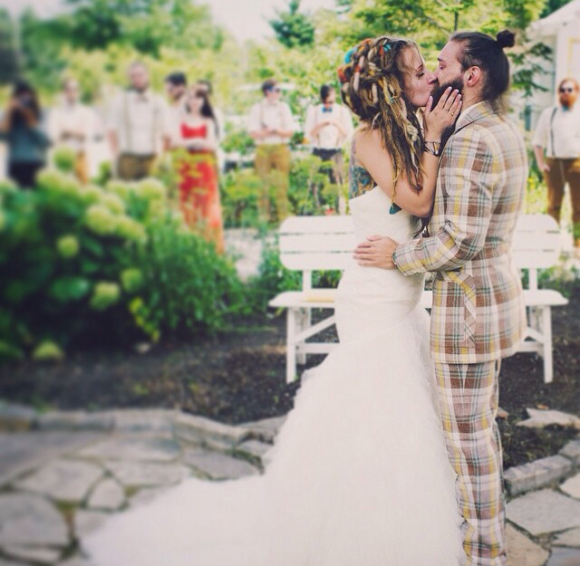 hair, couple, cute and wedding dress