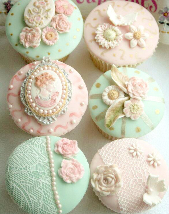 pretty, cupcakes, shabby chic and birthday