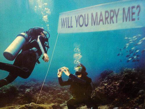 proposal, under water and sea