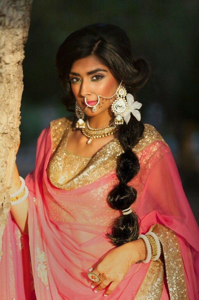 indian wedding, indian bride, jewellery and hair style